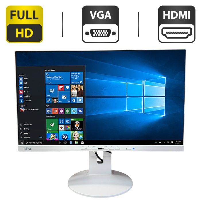 Монітор Fujitsu P24-9T / 24" (1920x1080) IPS / VGA, HDMI, DisplayPort, USB-Type-C, USB-Hub, Audio / Вбудовані колонки 2x 2W / VESA 100x100 б/в - зображення 1
