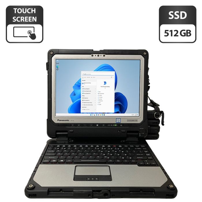 Захищений планшет Panasonic Toughbook CF-33 / 12" (2160x1440) IPS Touch / Intel Core i5-7300U (2 (4) ядра по 2.6 - 3.5 GHz) / 16 GB DDR3 / 512 GB SSD / Intel HD Graphics 620 / WebCam / Стилус / Два АКБ / Док-станція б/в - зображення 1