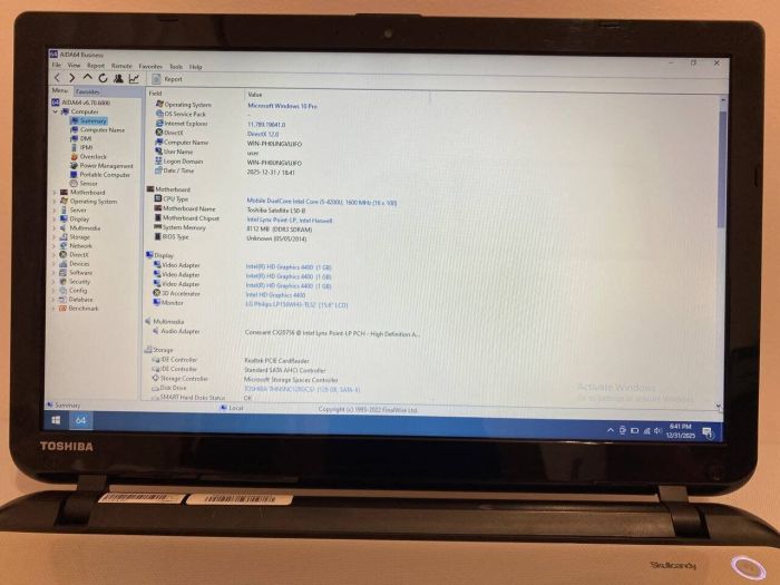 Ноутбук Б-клас Toshiba Satellite L50-B-1DR / 15.6" (1366x768) TN / Intel Core i5-4200U (2 (4) ядра по 1.6 - 2.6 GHz) / 8 GB DDR3 / 128 GB SSD / AMD Radeon R5 M230, 2 GB DDR3, 64-bit / WebCam б/в - зображення 10
