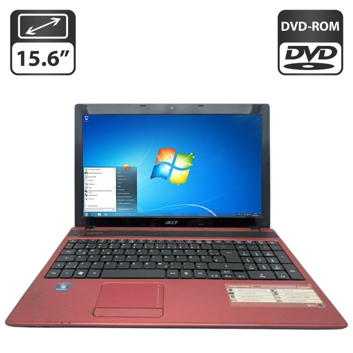 Ноутбук Б-клас Acer Aspire 5253 / 15.6" (1366x768) TN / AMD E-350 (2 ядра по 1.6 GHz) / 6 GB DDR3 / 500 GB HDD / AMD Radeon HD 6310 Graphics / WebCam / DVD-ROM б/в - зображення 1