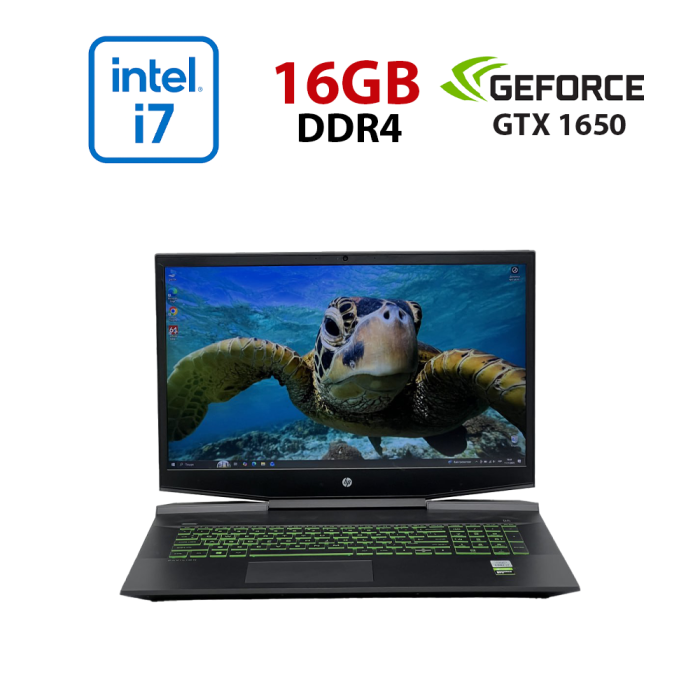 Ігровий ноутбук Б-класу HP Pavilion 17-cd1023nr / 17,3" (1920x1080) IPS / Intel Core i7-10750H (6 (12) ядер по 2,6 - 5,0 ГГц) / 16 ГБ DDR4 / 480 ГБ SSD / nVidia GeForce GTX 1650, 4 ГБ GDDR6, 128-біт / WebCam б/в - зображення 1