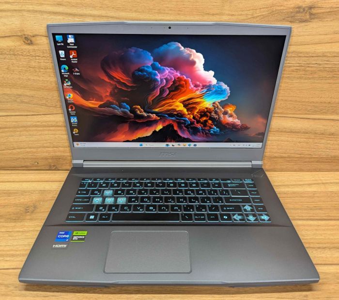 Ігровий ноутбук MSI Thin 15 B12v6 / 15,6" (1920x1080) IPS / Intel Core i7-12650H (10 (16) ядер по 3,5 - 4,7 ГГц) / 16 ГБ DDR4 / 512 ГБ SSD / nVidia GeForce RTX 4050, 6 ГБ GDDR6, 96-біт / Веб-камера / Windows 11 б/в - зображення 2