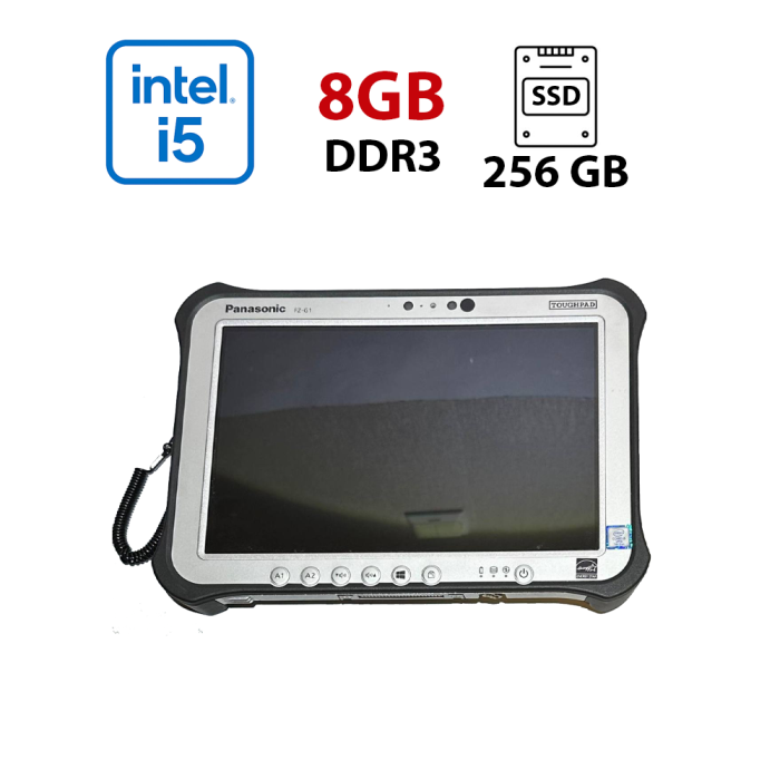Захищений планшет Panasonic Toughpad FZ-G1 / 10,1" (1920x1200) IPS Touch / Intel Core i5-7300U (2 (4) ядра по 2,6 - 3,5 ГГц) / 8 ГБ DDR3 / 256 ГБ SSD / Intel HD Graphics 620 / WebCam б/в - зображення 1