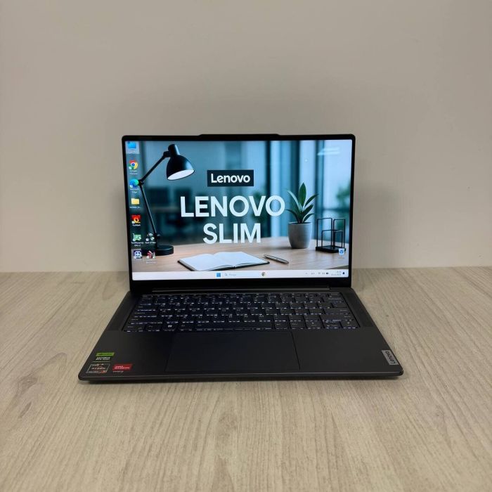 Ігровий ноутбук Б-класу Lenovo Slim Pro 7 14ARP8 / 14" (2560x1440) IPS Touch / AMD Ryzen 7 7735HS (8 (16) ядер 3,2 - 4,75 ГГц) / 16 ГБ DDR5 / 512 ГБ SSD / nVidia GeForce RTX 3050, 6 ГБ GDDR6, 96-біт / Веб-камера б/в - изображение 2
