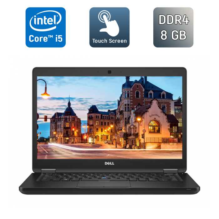 Ультрабук Dell Latitude 5480 / 14" (1366x768) TN Touch / Intel Core i5-7300U (2 (4) ядра по 2.6 - 3.5 GHz) / 8 GB DDR4 / 240 GB SSD / Intel HD Graphics 620 / HDMI / WebCam / Windows 10 б/в - зображення 1
