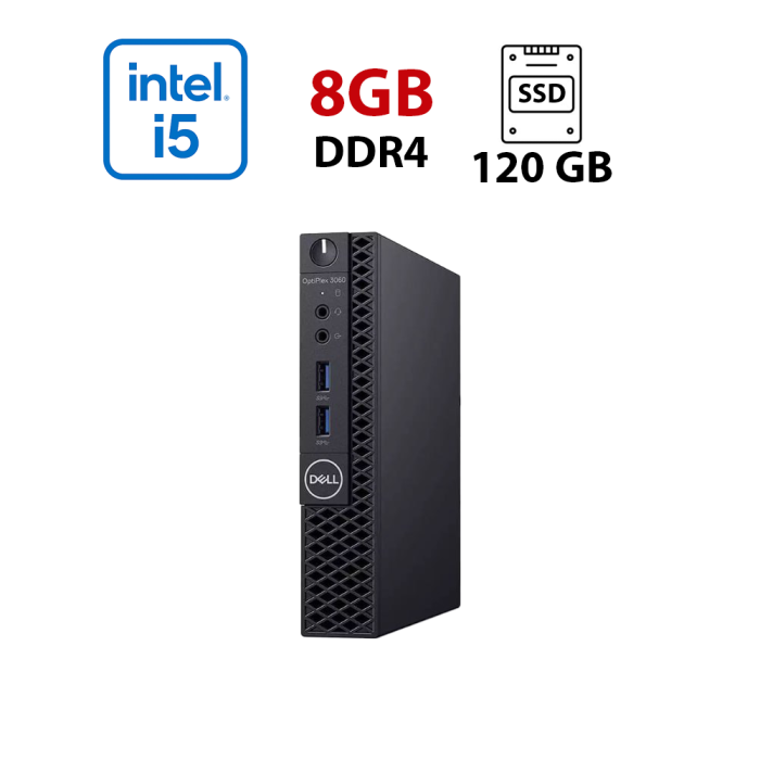 Неттоп Dell OptiPlex 3050 USFF / Intel Core i5-6400T (4 ядра по 2.2 - 2.8 GHz) / 8 GB DDR4 / 120 GB SSD / Intel HD Graphics 530 б/в - зображення 1