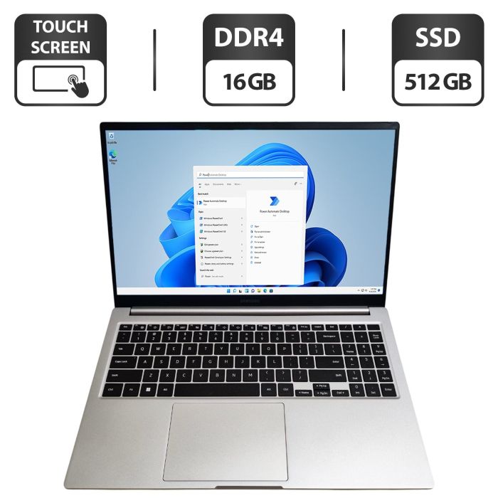 Ноутбук Samsung Galaxy Book 750TDA / 15.6" (1920x1080) TN Touch / Intel Core i5-1135G7 (4 (8) ядра по 4.2 GHz) / 16 GB DDR4 / 512 GB SSD / Intel Iris Xe Max DG1, 4 GB GDDR4, 128-bit / WebCam б/в - зображення 1