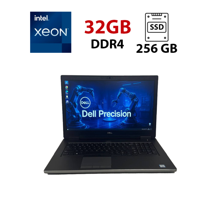 Ноутбук Б-клас Dell Precision 7740 / 17.3" (1920x1080) IPS / Intel Xeon E-2276M (6 (12) ядер по 2.8 - 4.7 GHz) / 32 GB DDR4 / 256 GB SSD / Intel UHD Graphics / WebCam б/в - зображення 1