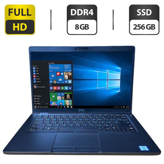 Ультрабук Dell Latitude 5400 / 14" (1920x1080) IPS / Intel Core i5-8265U (4 (8) ядра по 1.6 - 3.9 GHz) / 8 GB DDR4 / 256 GB SSD / Intel UHD Graphics / WebCam б/в - зображення 1