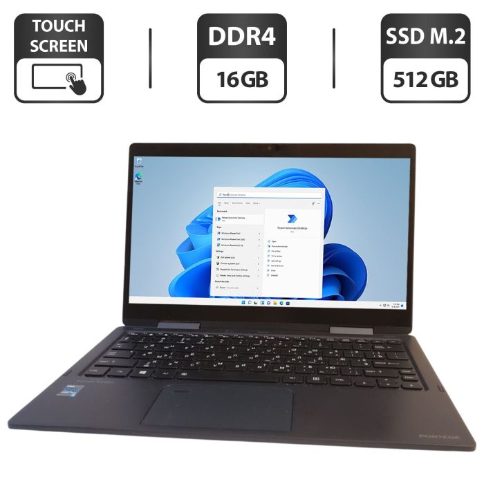 Ноутбук-трансформер Toshiba Dynabook Portege X30W-J / 13.3" (1920x1080) IPS Touch / Intel Core i5-1145G7 (4 (8) ядра по 4.4 GHz) / 16 GB DDR4 / 512 GB SSD M.2 / Intel Iris Xe Graphics / WebCam б/в - зображення 1