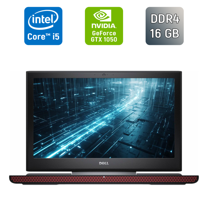 Ігровий ноутбук Dell Inspiron 15 7000 / 15,6" (1920x1080) IPS / Intel Core i5-7300HQ (4 ядра по 2,5 - 3,5 ГГц) / 16 ГБ DDR4 / 512 ГБ SSD / nVidia GeForce GTX 1050, 4 ГБ GDDR5, 128-біт / Веб-камера / HDMI б/в - зображення 1