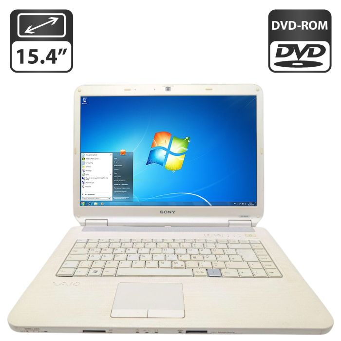 Ноутбук Sony VGN NS21S / 15.4" (1280x800) TN / Intel Core 2 Duo T6400 (2 ядра по 2.0 GHz) / 4 GB DDR2 / 250 GB HDD / AMD Radeon HD 3430, 256 MB GDDR2, 64-bit / WebCam / DVD-ROM / Без АКБ б/в - зображення 1