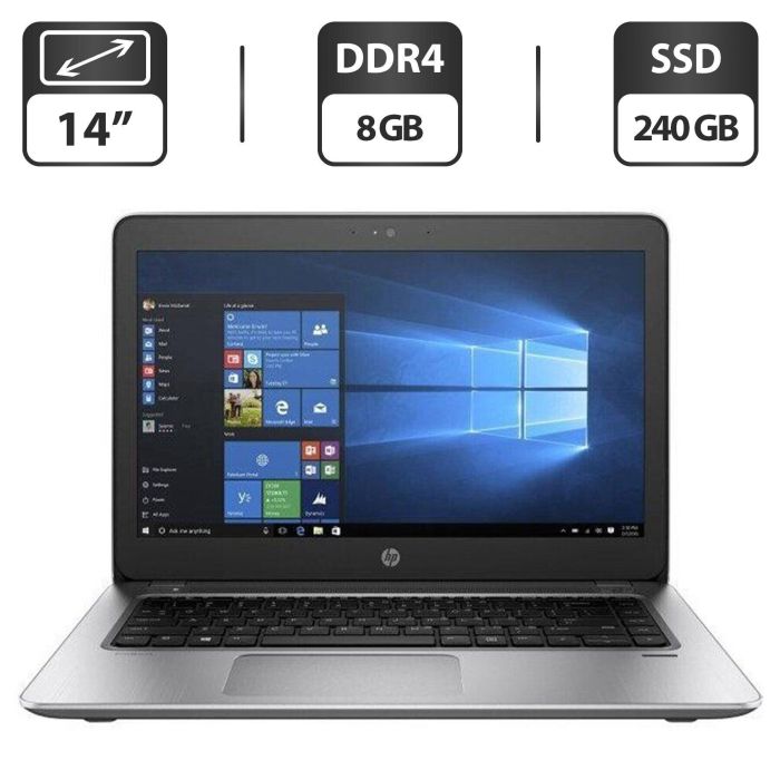 Ультрабук HP ProBook 440 G4 / 14" (1366x768) TN / Intel Core i5-7200U (2 (4) ядра по 2.5 - 3.1 GHz) / 8 GB DDR4 / 240 GB SSD / Intel HD Graphics 620 / WebCam б/в - зображення 1