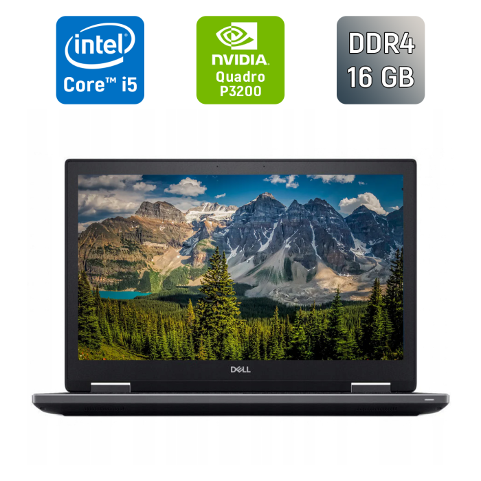 Ноутбук робоча станція Dell Precision 7730 / 17,3" (1920x1080) IPS / Intel Core i5-8400H (4 (8) ядра по 2,5 - 4,2 ГГц) / 16 ГБ DDR4 / 512 ГБ SSD / nVidia Quadro P3200, 6 ГБ GDDR5, 192-біт / Відбиток пальця / HDMI б/в - зображення 1