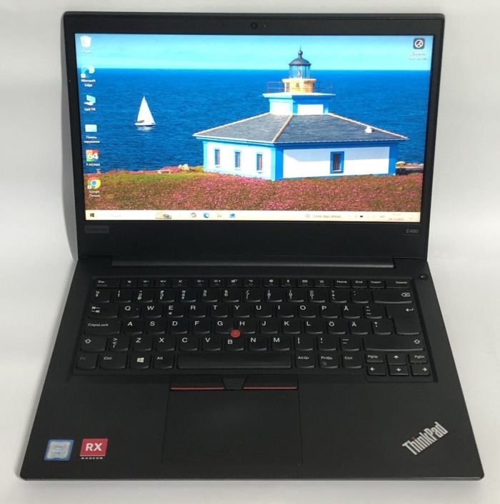 Ультрабук Lenovo ThinkPad E490 / 14" (1920x1080) IPS / Intel Core i7-8565U (4 (8) ядра по 1.8 - 4.6 GHz) / 16 GB DDR4 / 256 GB SSD / AMD Radeon RX 550X, 2 GB GDDR5, 64-bit / WebCam / Win 10 Home б/в - зображення 2
