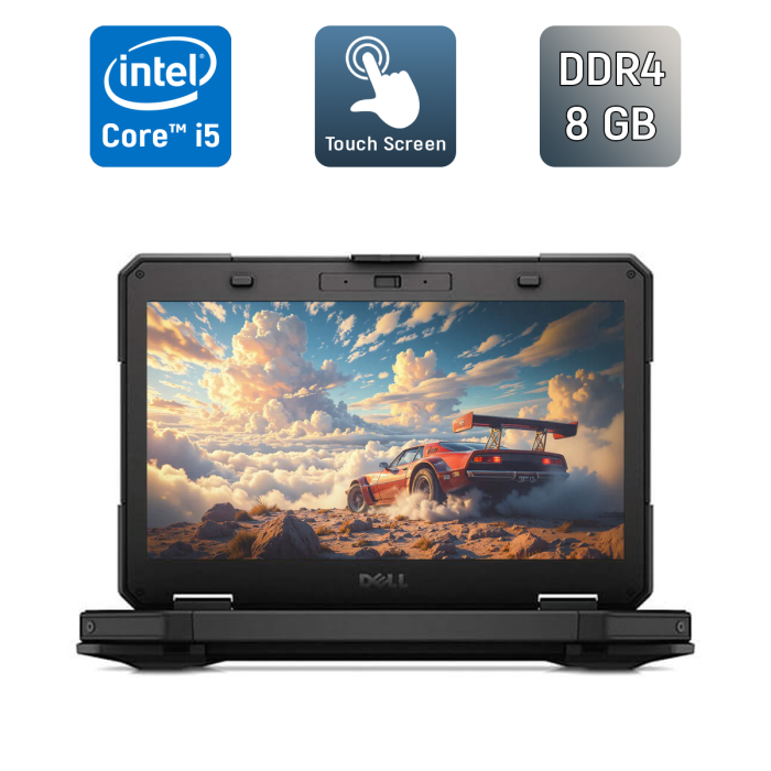 Захищений ноутбук Dell Rugged Latitude 5414 / 14" (1920x1080) IPS Touch / Intel Core i5-6300U (2 (4) ядра по 2,4 - 3,0 ГГц) / 8 ГБ DDR4 / 240 ГБ SSD / Intel HD Graphics 520 / Сканер відбитків пальців / Веб-камера / Windows 10 б/в - зображення 1