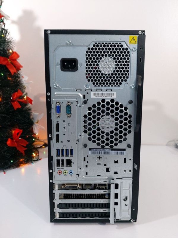 Комп'ютер Lenovo ThinkCentre M800 Tower / Intel Core i5-6600K (4 ядра по 3,5 - 3,9 ГГц) / 16 ГБ DDR4 / 512 ГБ SSD + 500 ГБ HDD / nVidia GeForce GTX 1050 Ti, 4 ГБ GDDR5, 128-біт / DVD-ROM б/в - зображення 4