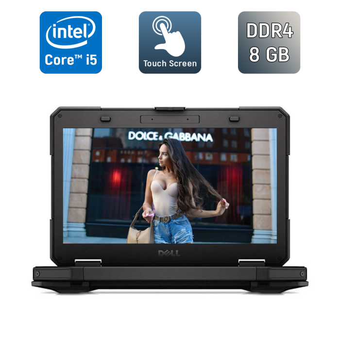 Захищений ноутбук Dell Latitude 14 Rugged 5414 / 14" (1920x1080) IPS Touch / Intel Core i5-6300U (2 (4) ядра по 2,4 - 3,0 ГГц) / 8 ГБ DDR4 / 240 ГБ SSD / Intel HD Graphics 520 / HDMI / VGA / Windows 10 б/в - зображення 1