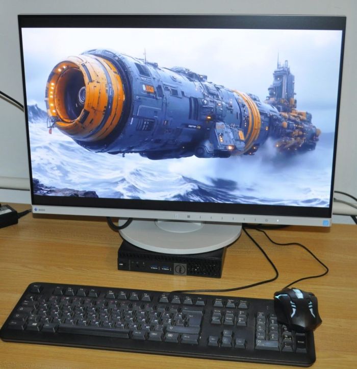 Комплект ПК: неттоп Dell OptiPlex 3040 Micro USFF / Intel Core i5-6500T (4 ядра по 2,5 - 3,1 ГГц) / 16 ГБ DDR3 / 500 ГБ SSD / Intel HD Graphics 530 / Windows 11 Pro / Блок + Монітор EIZO FlexScan EV2455 / 24" (1920x1200) IPS / Кабелі б/в - изображение 4