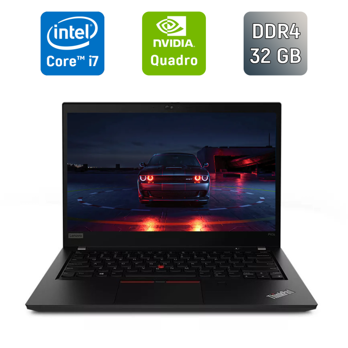Мобільна робоча станція Lenovo ThinkPad P43s / 14" (1920x1080) IPS / Intel Core i7-8665U (4 (8) ядра по 1,9 - 4,8 ГГц) / 32 ГБ DDR4 / 1000 ГБ SSD / nVidia Quadro P520, 2 ГБ GDDR5, 64-біт / Веб-камера / HDMI / Windows 10 б/в - изображение 1