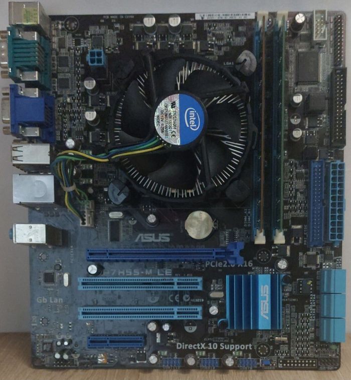 Комплект: Материнская плата Asus P7H55-M LX / LGA1156 / Intel Core i5-760 (4 ядра по 2,8 - 3,33 ГГц) / 4 ГБ DDR3 / Intel HD Graphics + Кулер б/в - зображення 6