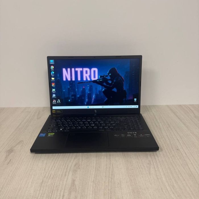 Ігровий ноутбук Aser Nitro V15 ANV15-51 / 15,6" (1920x1080) IPS / Intel Core i5-13420H (8 (12) ядер по 3,4 - 4,6 ГГц) / 16 ГБ DDR5 / 512 ГБ SSD / nVidia GeForce RTX 4050, 6 ГБ GDDR6, 96-біт / Веб-камера б/в - зображення 2