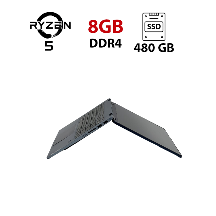 Ультрабук-трансформер Б-клас Lenovo IdeaPad Flex 5 14ABR8 / 14" (1920x1080) IPS Touch / AMD Ryzen 5 7530U (6 (12) ядер по 2.0 - 4.5 GHz) / 8 GB DDR4 / 240 GB SSD / AMD Radeon RX Vega 7 Graphics / WebCam б/в - зображення 1