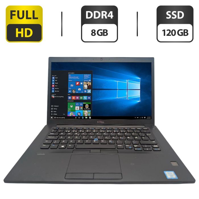 Ноутбук Dell Latitude 7480 / 14" (1920x1080) IPS / Intel Core i7-6600U (2 (4) ядра по 2.6 - 3.4 GHz) / 8 GB DDR4 / 120 GB SSD / Intel HD Graphics 520 / WebCam б/в - зображення 1