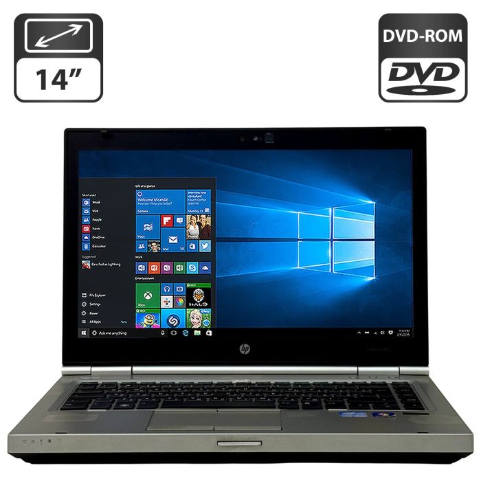 Ноутбук Б-клас HP EliteBook 8460p / 14" (1366x768) TN / Intel Core i5-2520M (2 (4) ядра по 2.5 - 3.2 GHz) / 8 GB DDR3 / 320 GB HDD / Intel HD Graphics 3000 / WebCam / DVD-ROM / Windows 10 Pro б/в - зображення 1
