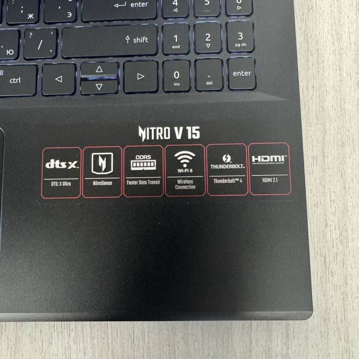 Ігровий ноутбук Aser Nitro V15 ANV15-51 / 15,6" (1920x1080) IPS / Intel Core i5-13420H (8 (12) ядер по 3,4 - 4,6 ГГц) / 16 ГБ DDR5 / 512 ГБ SSD / nVidia GeForce RTX 4050, 6 ГБ GDDR6, 96-біт / Веб-камера б/в - зображення 9
